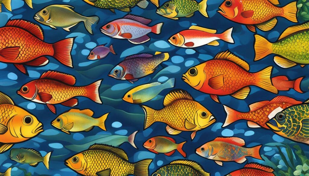 Fish species in a freshwater tank