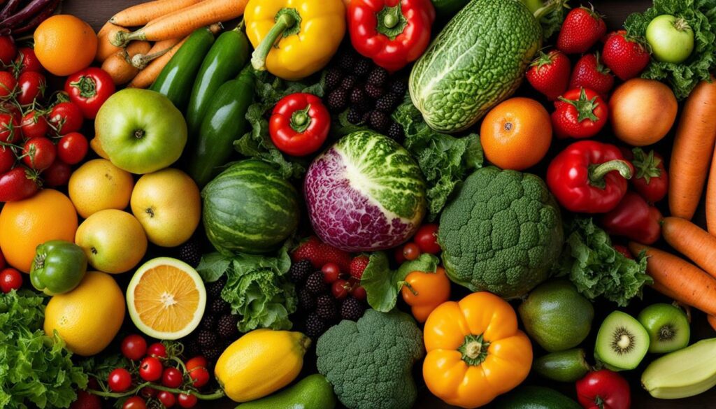 Fresh fruits and vegetables for bird nutrition