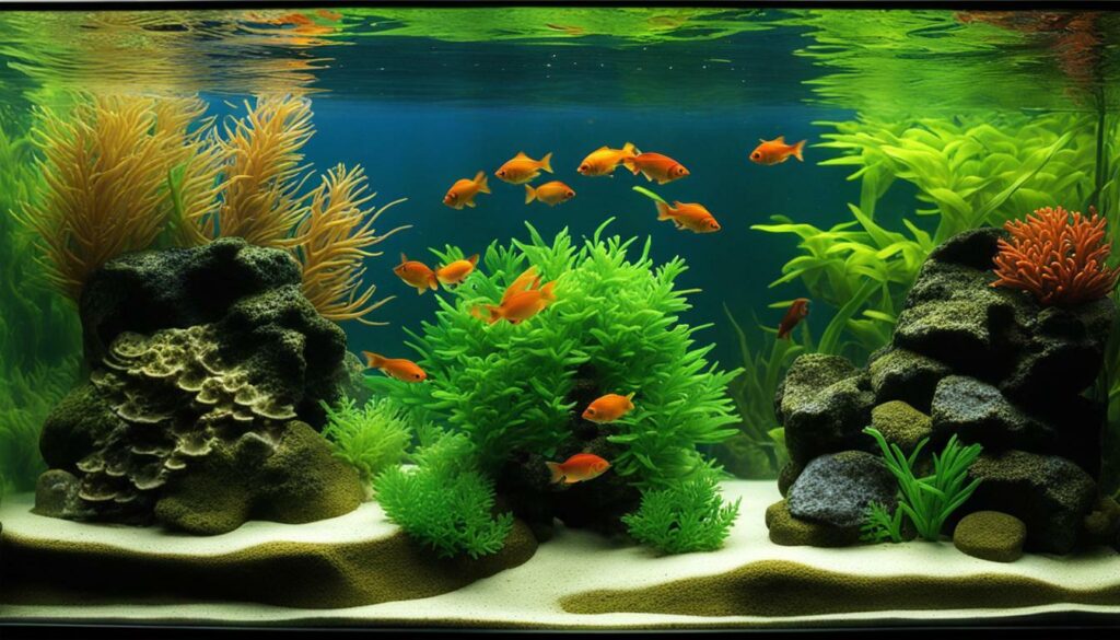 Freshwater and saltwater aquariums