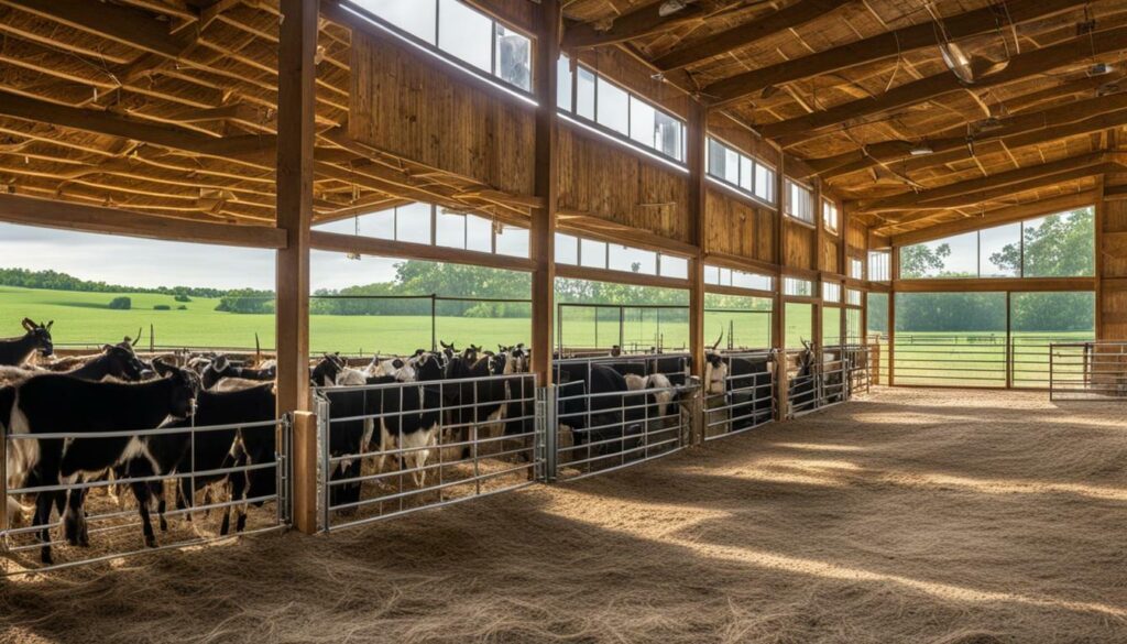 Ventilation, light, and housing for young stock in dairy goat farming