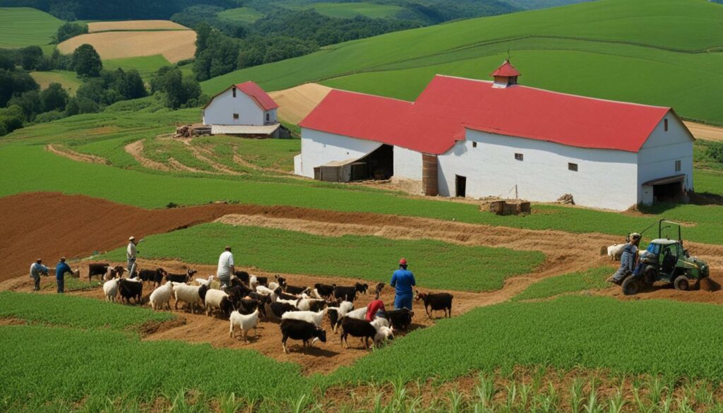 land, labor, and financing