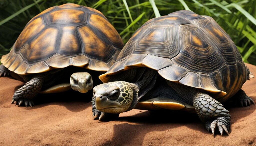 male and female tortoise