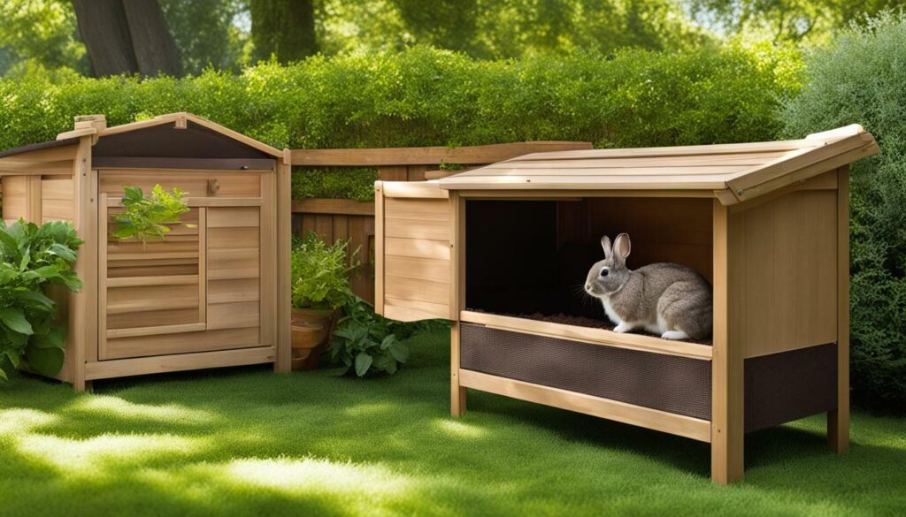 shaded rabbit hutch